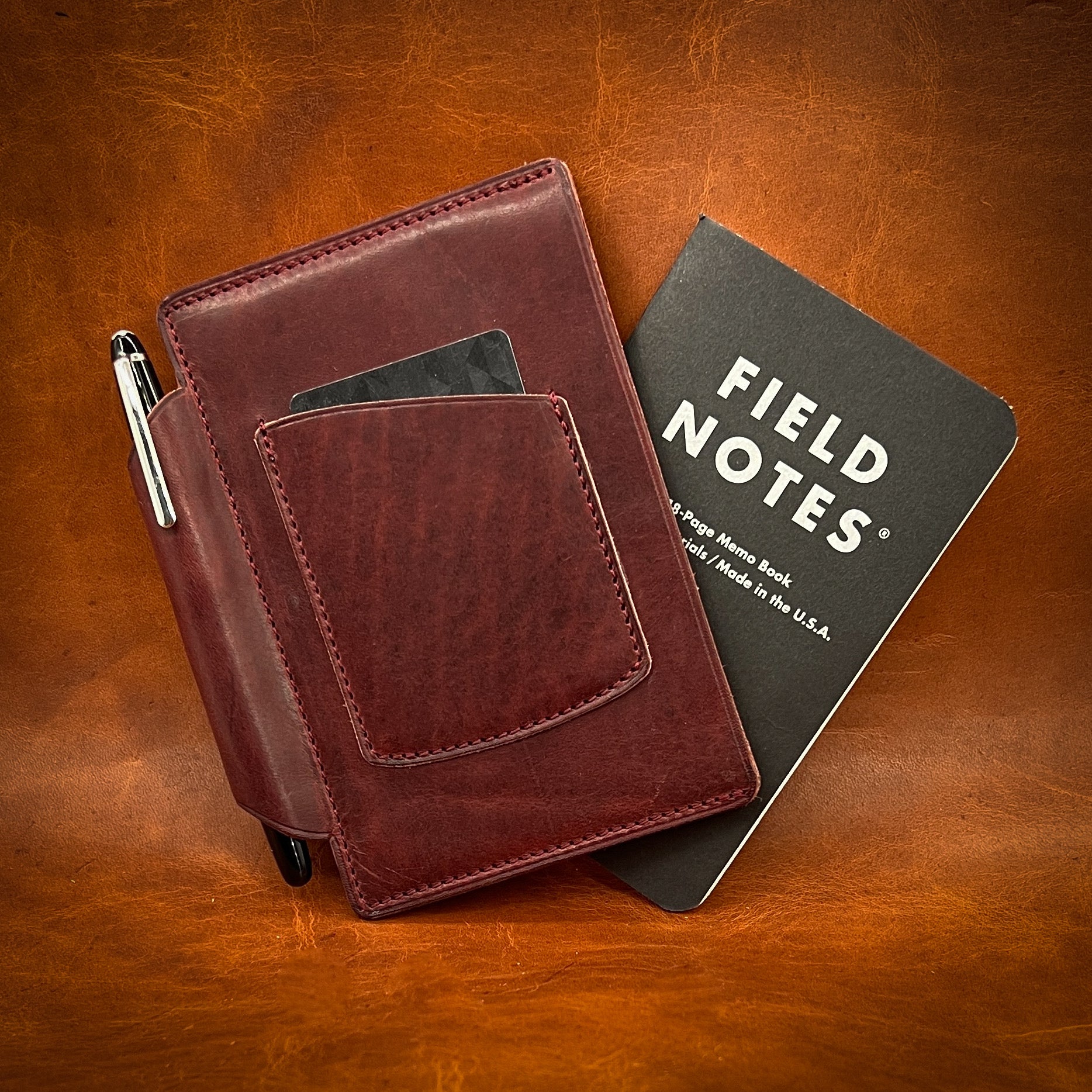 Pocket Notebook Sleeve Cover in Horween Leather Fits 3.5x5.5 Notebooks ...
