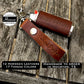 Handmade custom bic lighter case in horween leather with matching keychain, cigarette lighter in Bourbon Horween, handmade lighter cover