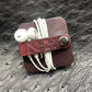 russet brown horween leather earbud cord case